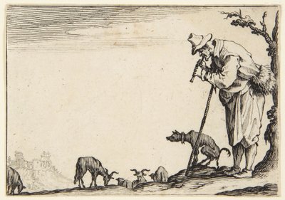 O pastor a tocar flauta de Jacques Callot