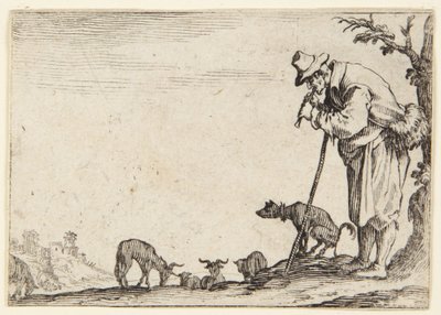 O pastor a tocar flauta de Jacques Callot