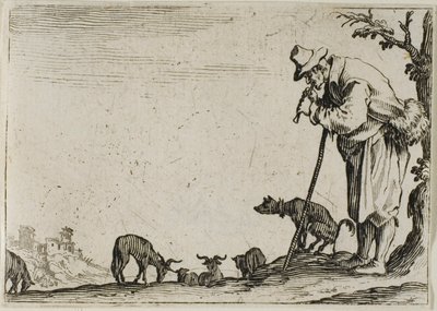 O Pastor Tocando Flauta, de Os Caprichos de Jacques Callot