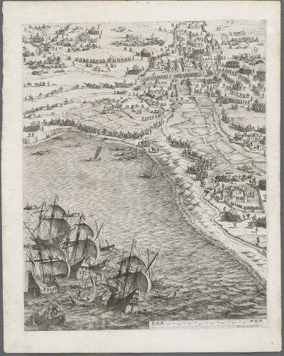 O cerco de La Rochelle: ilustração 12, 1628-1630. de Jacques Callot