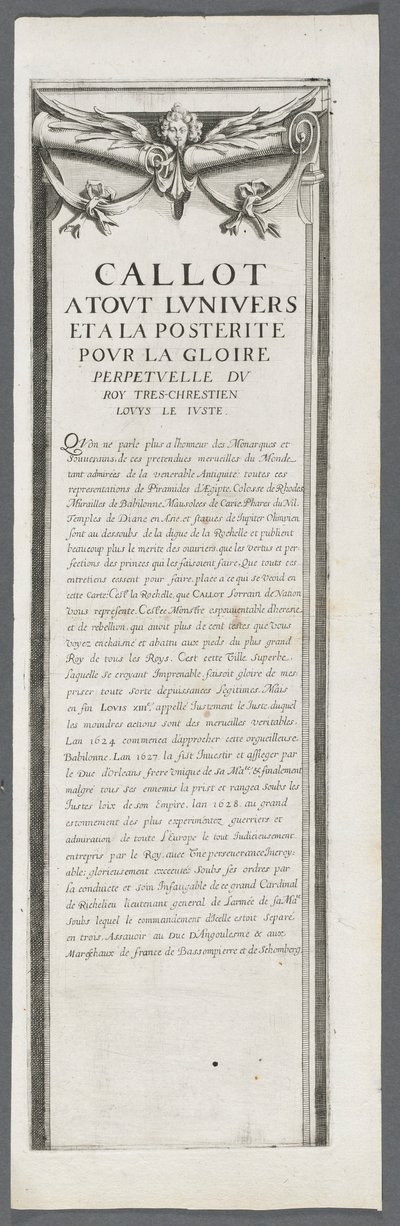 O cerco de La Rochelle: Ilustração 4, 1628-1630. de Jacques Callot
