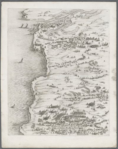 O cerco de La Rochelle: Placa 5, 1628-1630. de Jacques Callot