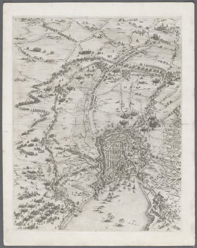 O cerco de La Rochelle: Ilustração 6, 1628-1630. de Jacques Callot