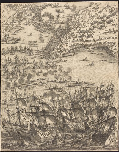 O cerco de La Rochelle [prancha 11 de 16; o conjunto compreende 1952.8.97-112] de Jacques Callot