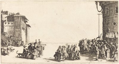 O Mercado de Escravos, 1620. de Jacques Callot