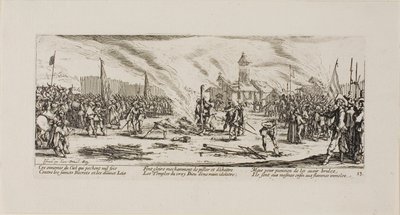 A Estaca, prato treze de As Misérias da Guerra de Jacques Callot