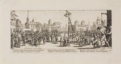 O Strappado, placa dez de The Miseries of War de Jacques Callot