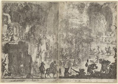 A Tentação de Santo António [primeira versão], c. 1617. de Jacques Callot