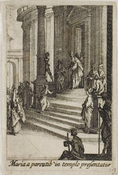 A Virgem Maria apresentada no Templo, de A Vida da Virgem de Jacques Callot