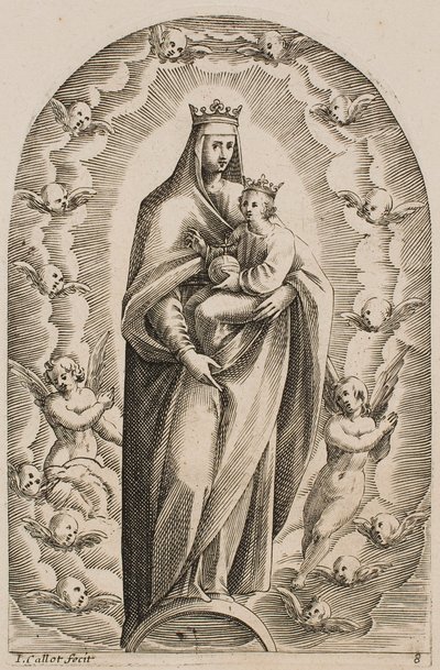 «A Virgem em pé sobre um crescente», da série «Imagens de Roma» de Jacques Callot