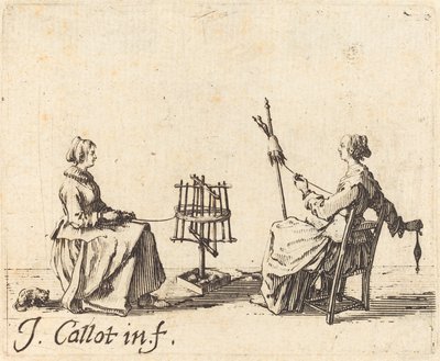 O Winder e o Spinner, c. 1623. de Jacques Callot