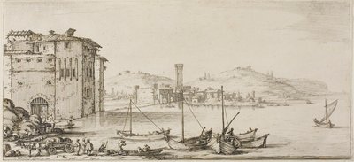 The Zany One ou Scapin, de Três Comediantes Italianos de Jacques Callot