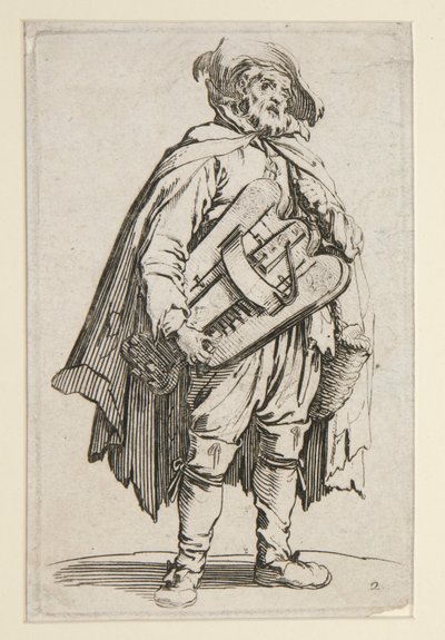 O tocador de realejo, de Os mendigos (Le Joueur de Vielle) de Jacques Callot