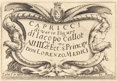 Folha de rosto para "O Capricci" de Jacques Callot