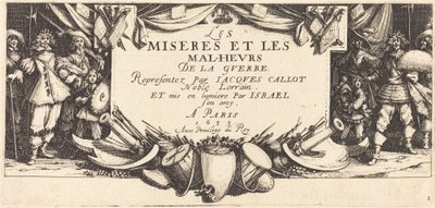 Página de rosto para "As Grandes Misérias da Guerra" de Jacques Callot