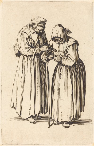 Duas mendigas, c. 1622. de Jacques Callot