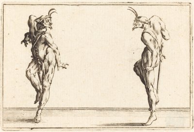 Duas Pantalonas Dançando de Jacques Callot