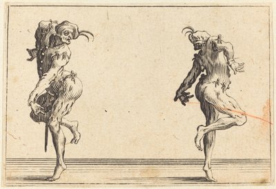 Duas Pantalonas Dançando de Jacques Callot