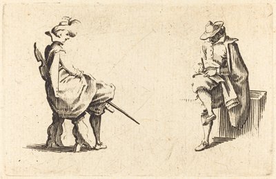 Duas Figuras Sentadas, c. 1622. de Jacques Callot