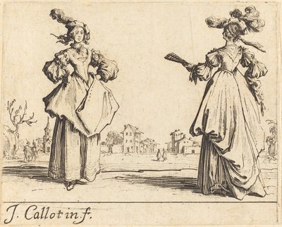 Duas mulheres da sociedade de Jacques Callot