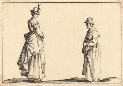 Duas mulheres no perfil de Jacques Callot