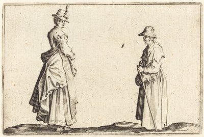 Duas mulheres no perfil de Jacques Callot