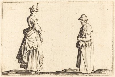 Duas mulheres de perfil, c. 1622. de Jacques Callot