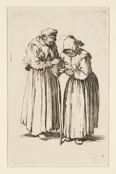 Duas mulheres mendigas, de The Beggars (Les deux mendiantes) de Jacques Callot