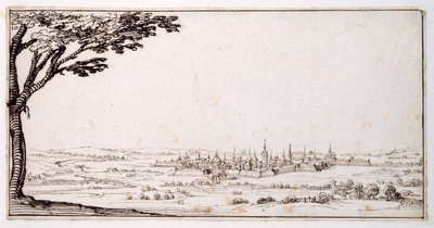 Vista de Nancy (caneta e tinta marrom sobre papel) de Jacques Callot
