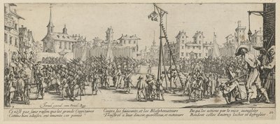 Forca basculante, folha 10 da série «Os horrores da guerra» de Jacques Callot