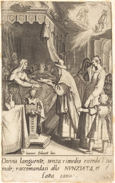 A pessoa doente curada de Jacques Callot after Giovanni Bilivert