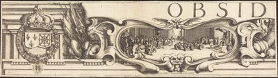 O Cerco de La Rochelle [placa 1 de 16; conjunto compreende 1952.8.97-112] de Jacques Callot and Abraham Bosse