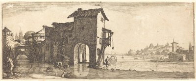 O moinho de água de Jacques Callot or Follower of Jacques Callot