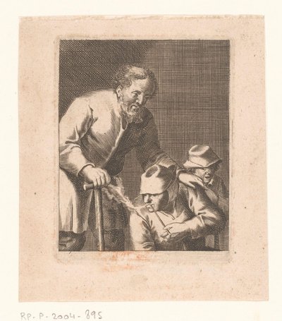 Figura com tubo sentado entre homem e criança de Jacques Dassonville (attributed to)