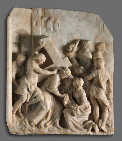 Cristo carregando a cruz com os santos Simão e Verônica, c. 1545. de Jacques Dubroeucq