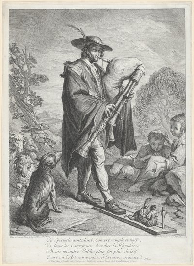 O tocador de gaita de foles de Jacques Dumont Le Romain, finished by Jean Daullé