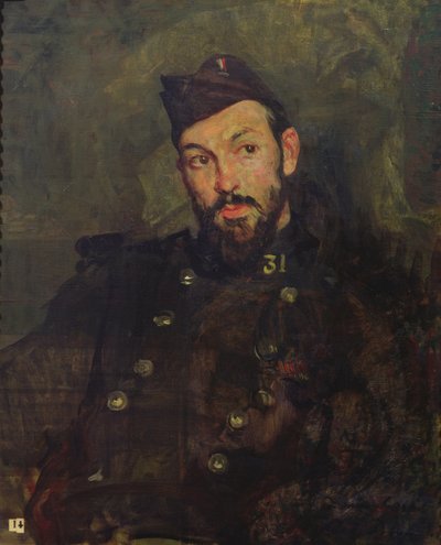 Felix Cacan em uniforme, 1915 de Jacques Emile Blanche