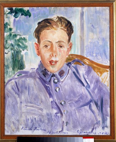 Retrato de Francis Poulenc (1899-1963), compositor francês de Jacques Emile Blanche