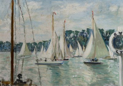 Iates de corrida no rio Sena de Jacques Emile Blanche