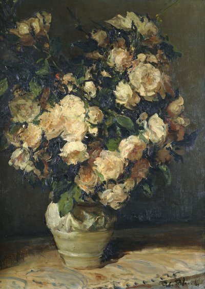 Rosas em um vaso, de Jacques Emile Blanche
