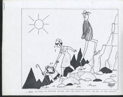 Candide, satírico em B  W de Jacques Faizant