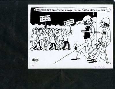 Le Figaro, sátira a preto e branco de Jacques Faizant