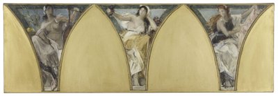 Esboço para a Câmara Municipal de Paris: Languedoc. Gascogne. Lyonnais, cerca de 1888 (óleo sobre tela) de Jacques Fernand Humbert