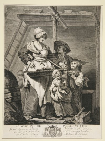O Comerciante de Maçã Assada de Jacques Firmin Beauvarlet