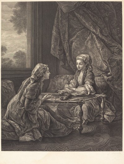 La Confidence de Jacques Firmin Beauvarlet after Carle Van Loo