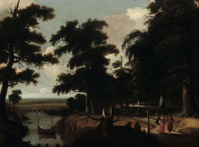 Paisagem florestal perto de um rio de Jacques Fouquier