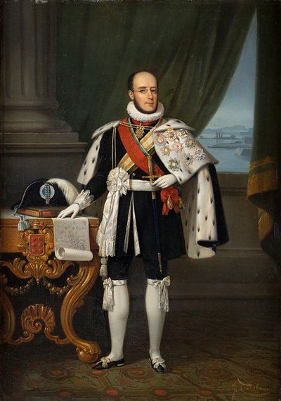 Infante Luís, Duque do Porto 1838-1889, futuro Rei Luís I de Portugal, antes de 1860. de Jacques Francois Carabain