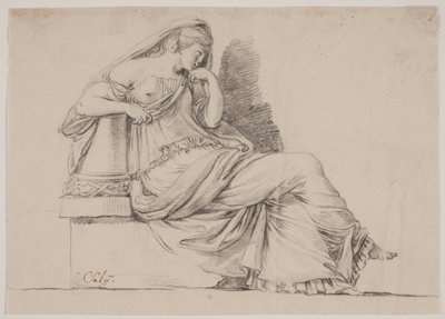 Alegoria. Figura feminina de luto de Jacques Francois Joseph Saly