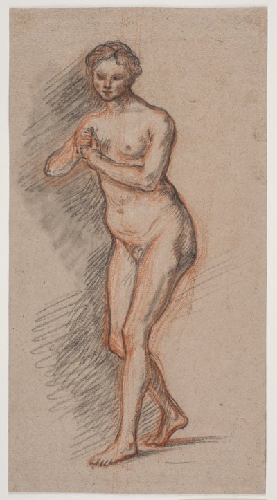 Figura modelo feminina com as mãos na frente do peito de Jacques Francois Joseph Saly