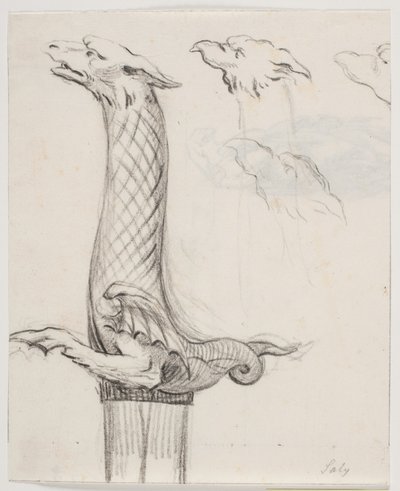 Punho de espada em forma de dragão e três cabeças de dragão de Jacques Francois Joseph Saly
